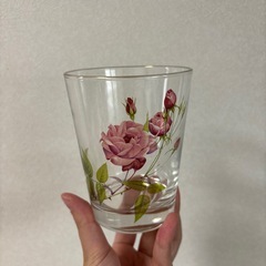 【中古品】花柄グラス　5個セットの画像