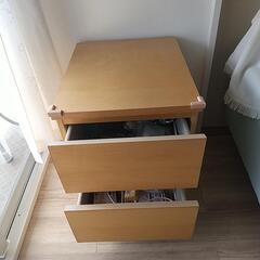IKEA　イケア　収納　サイドテーブル　ナチュラル　北欧風　キャビネット　ベッドサイド　引出し　2段の画像