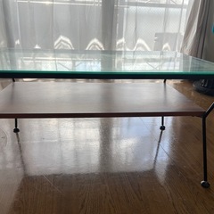 Laulu/ラウル ガラステーブル　幅80cm×奥行50cm×高さ40cm　の画像