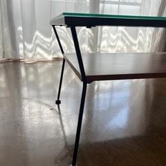 Laulu/ラウル ガラステーブル　幅80cm×奥行50cm×高さ40cm　の画像