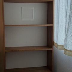 人気の無印良品(MUJI)のスタッキングシェルフ・ワイド・５段・ウールナット材の画像
