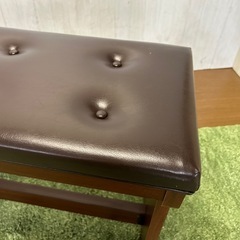 【リユース☆エコちょっぷ】エレクトーン 椅子 ベンチタイプ ブラウン 木製の画像