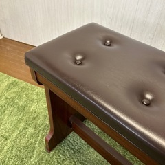 【リユース☆エコちょっぷ】エレクトーン 椅子 ベンチタイプ ブラウン 木製の画像