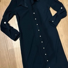 【美品】rady ぷるぷる鬼くびれ ベージュ シャツワンピース ウエストリボン付きの画像