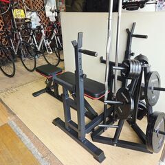 【愛品館 市原店】✔店頭取引限定✔バーベル ラック ベンチプレスラック ベンチセットホームジム の画像