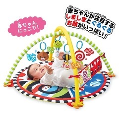 【美品】しましまぐるぐる　やわらかカラフルジム　赤ちゃん　ベビー　玩具　おもちゃの画像