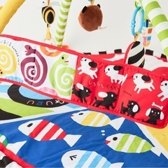 【美品】しましまぐるぐる　やわらかカラフルジム　赤ちゃん　ベビー　玩具　おもちゃの画像