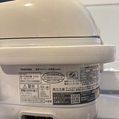 炊飯器 TOSHIBA 白 3合の画像