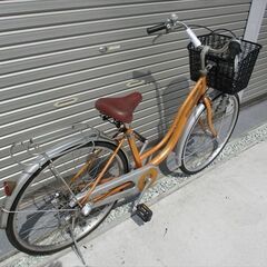 E478★限定特価★ 中古自転車 【26インチ　軽快車　オレンジ　3段　LEDダイナモライト 】の画像
