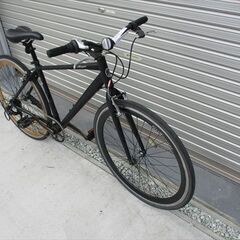 E483★　11000円★整備済み スポーツ中古自転車 SOGO　アルミフレーム　ブラック　７段【クロスバイク】の画像