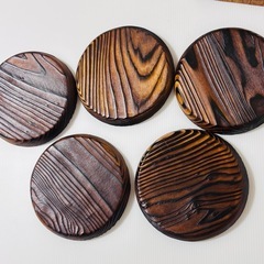 焼杉 出羽杉　小皿 5枚 未使用保管品の画像