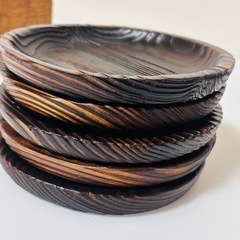 焼杉 出羽杉　小皿 5枚 未使用保管品の画像