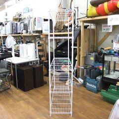 5段 スチールラック 幅115×奥40×高182cm ホワイト メタルラック 収納