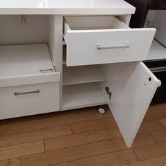★リユースのサカイつくば店★TK6423 NITORI レンジ台 ホワイト H83×D42×W120 クリーニング済みTKKAGU の画像