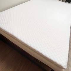 美品　セミダブルパイプベッド&高反発マットレスの画像