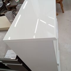 リユースのサカイ栃木店★ジモティ割あり★ NITORI レンジ台 ホワイト W80×D42.3×H115.5 クリーニング済み TC10578の画像