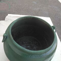 調理器具：炭火、火消し壺、中型、鉄の鋳物製造品：中古良品：の画像