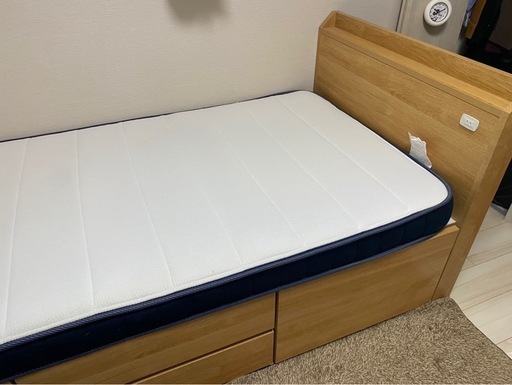 ニトリ　シングルジオチェスト　収納付きベッド　マットレスセット