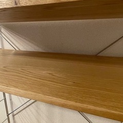 無印良品 MUJI ステンレスユニットシェルフ オーク材 棚セット ワイド 大の画像
