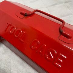 TOOL CASE ツールケース 工具箱 レッド 赤 TOOL BOX ツールボックス レトロ 鉄製道具箱 DIY 収納ボックス A0338の画像