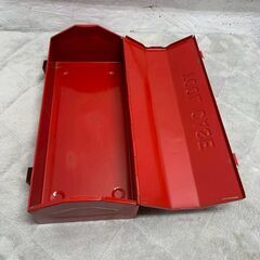 TOOL CASE ツールケース 工具箱 レッド 赤 TOOL BOX ツールボックス レトロ 鉄製道具箱 DIY 収納ボックス A0338の画像