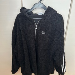 adidas ボアジャケット ブラック Lサイズ相当の画像