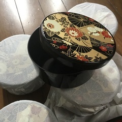 ★自宅保管未使用品　　寿司桶、漆器椀(5個）、しゃもじの画像