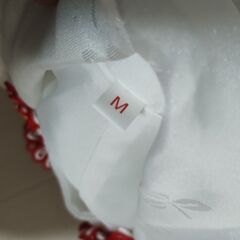 白い被布着 M 花飾り付きの画像