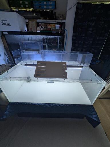 【送料込み】ぷぅ工房　150cmアクリル水槽用上部フィルター アクリル水槽 1200-600-410 ぷぅ工房製上部フィルター (クロネコ
