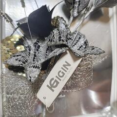 TOKYOIGIN　シックでカッコいい　コサージュ　シルバー/ブラック　フォーマル　卒業式　結婚式　パーティードレスに　東京IGIN　イギンの画像