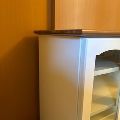 収納家具 食器棚 キャビネット ホワイトの画像