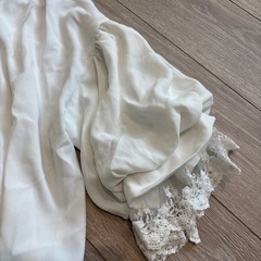 ホワイトコットン五分袖シャツMの画像