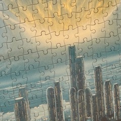 隕石衝突の絵のジグソーパズルの画像