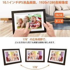 デジタルフォトフレーム 10.1インチ 2K 64GB　タッチ wifi アプリの画像