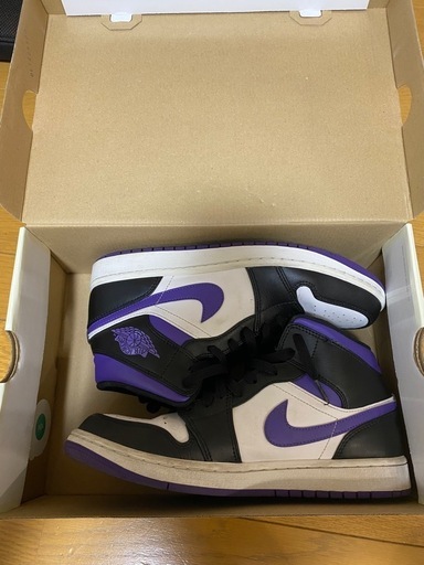 Nike Air Jordan 1 Mid ブラック/パープ　27センチ