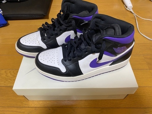 Nike Air Jordan 1 Mid ブラック/パープ　27センチ