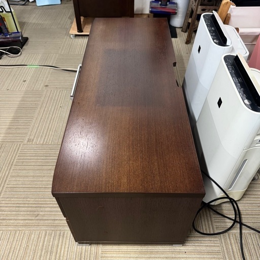 【超美品‼️】天然木製♪ 120cm幅ローボード テレビ台 リビング収納家具 オーク材ミドルブラウン♪