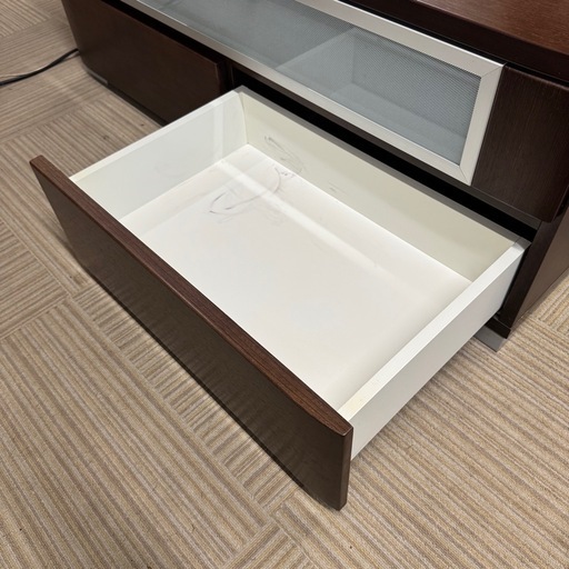 【超美品‼️】天然木製♪ 120cm幅ローボード テレビ台 リビング収納家具 オーク材ミドルブラウン♪