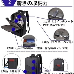 新品　[Eterglam] ビジネスリュック バックパック リュックサック 大容量 軽量 USB充電 撥水 の画像