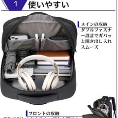 新品　[Eterglam] ビジネスリュック バックパック リュックサック 大容量 軽量 USB充電 撥水 の画像