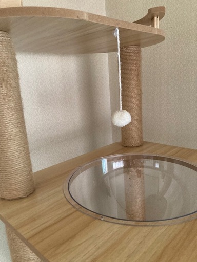 猫家族 木製キャットタワー  宇宙船ボウル