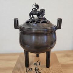 値下げ可 在銘 香炉 獅子 香道具 狛犬の画像