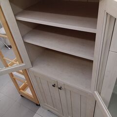 ★リユースのサカイ千葉中央店★期間限定割引有  食器棚 アイボリー H119×D39×W59 クリーニング済み TC4510           　の画像