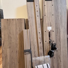 RASIK ベッド セミダブル ステージタイプ フレームのみ グレージュ ロータイプ コンセント付き 解体済み要組立ての画像