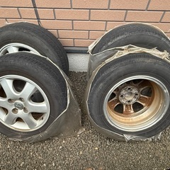 【無料】タイヤ＆ホイールセット 185/70R14 4本 引き取...