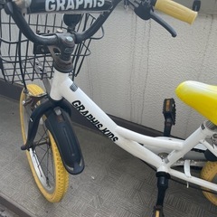 【直接取引き】 GRAPHIS 18インチ子供用自転車 ホワイト/イエローの画像