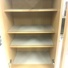 【ｼﾞｬﾝｸﾞﾙｼﾞｬﾝｸﾞﾙ金沢店】  食器棚 木目/ﾅﾁｭﾗﾙ W60×D42×H176 クリーニング済み												の画像
