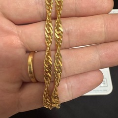 k18 スクリューチェーンネックレス 18.8g 46cmの画像