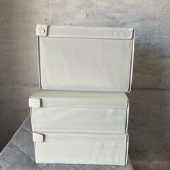 【ジモティ限定特価】折りたたみケース 3点セット まとめ 収納ケース 折りたたみ可能 収納箱 ケース Y2202の画像