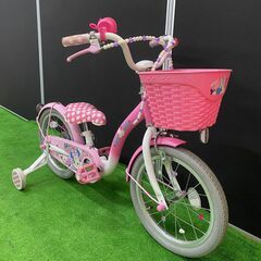 【子供用自転車16インチ】ides アイデス　ミニーマウス・ポルカドット【引取限定・現状渡し】三重県の画像